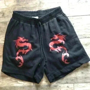 Marci black shorts dragon graphic large